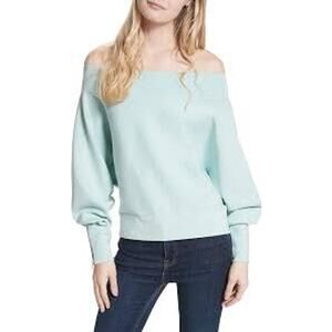 Free People Hide And Seek Pullover Sweater Baby Blue Size S